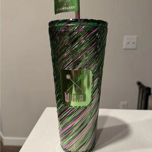 Starbucks Green and Pink Swirl Tumbler